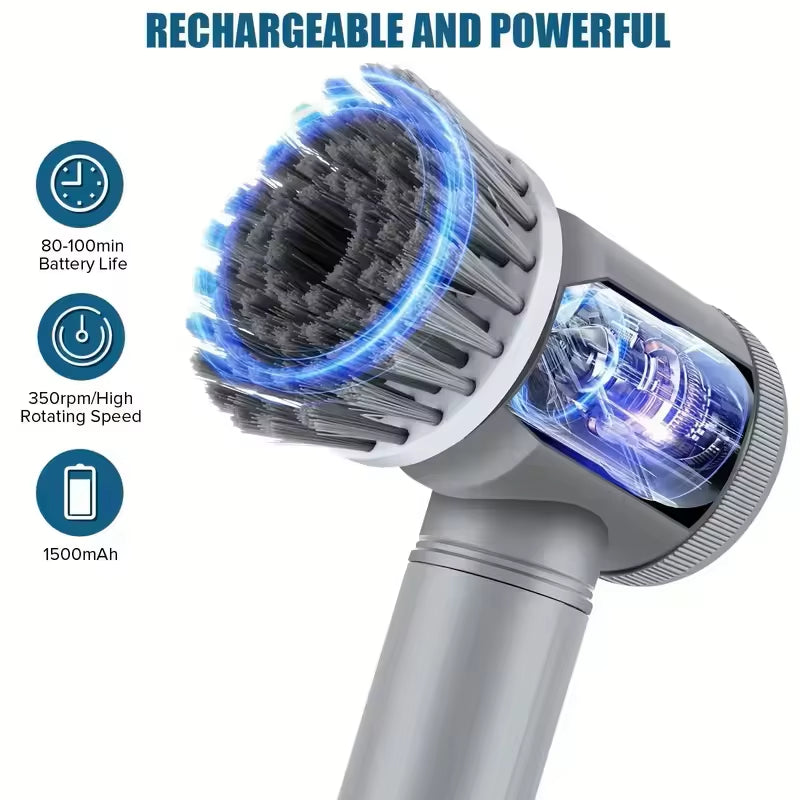Xiaomi Power Scrubber 5 Replaceable Brush Head Electric Spin Scrubber Bathroom Cleaning Brush Power Scrubber Electric Brush Home