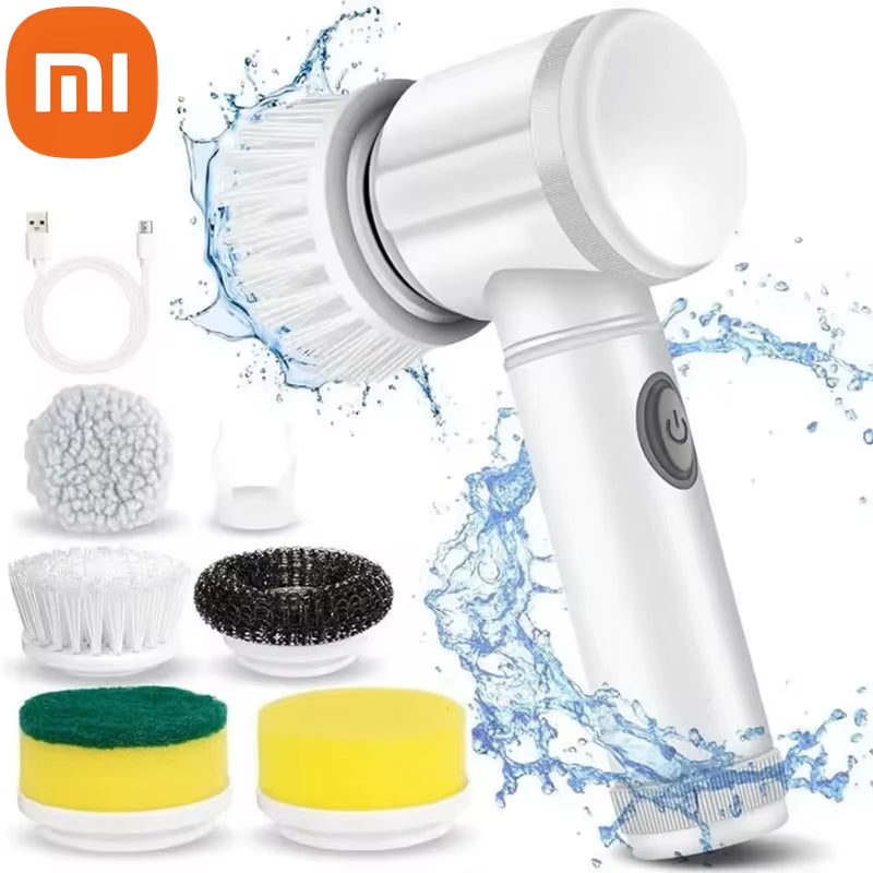 Xiaomi Power Scrubber 5 Replaceable Brush Head Electric Spin Scrubber Bathroom Cleaning Brush Power Scrubber Electric Brush Home
