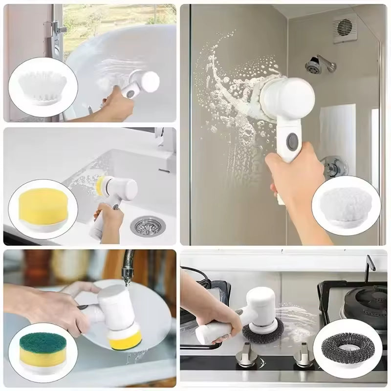 Xiaomi Power Scrubber 5 Replaceable Brush Head Electric Spin Scrubber Bathroom Cleaning Brush Power Scrubber Electric Brush Home